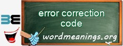 WordMeaning blackboard for error correction code